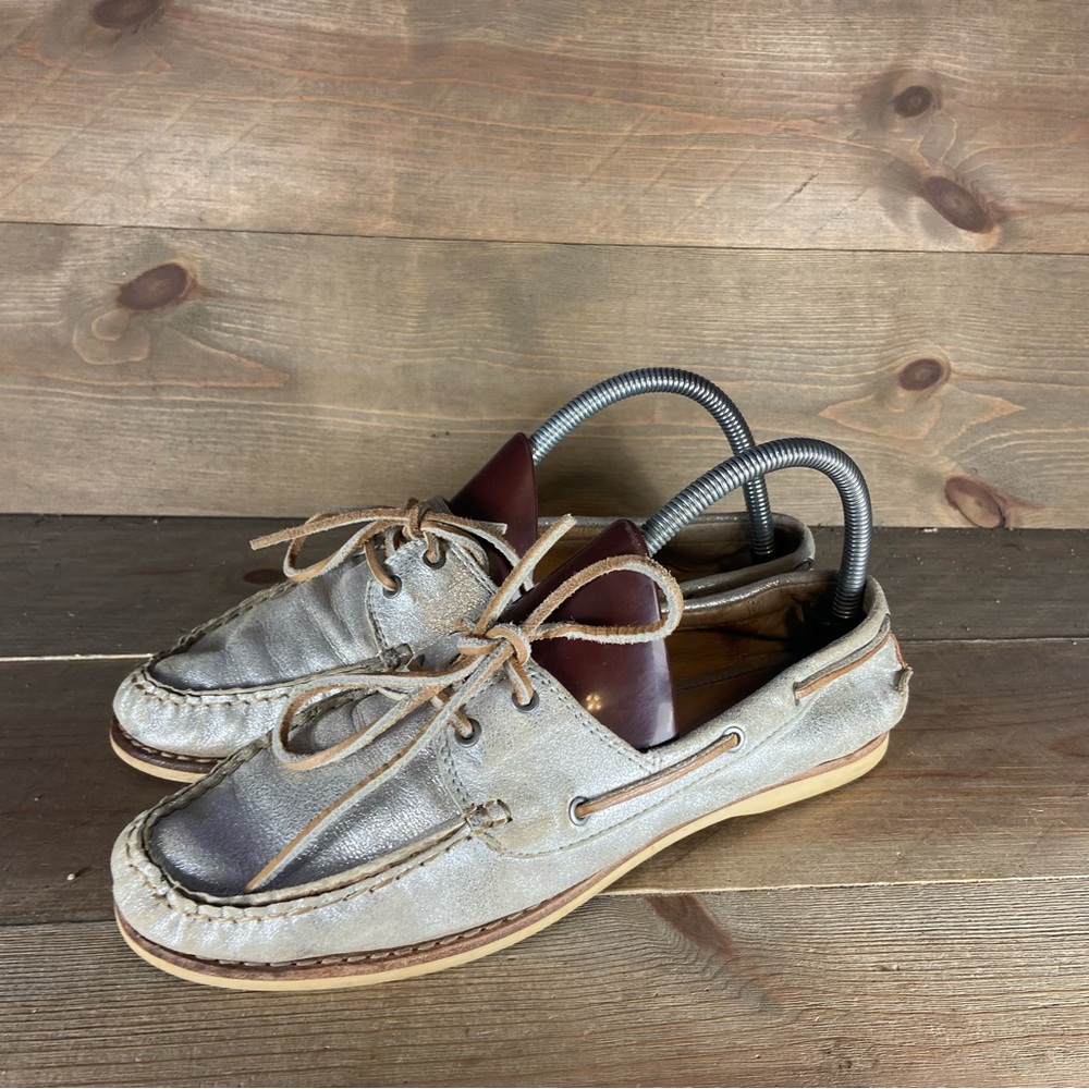 frye quincy boat womens size 7.5 shoes silver comfort boat sneakers